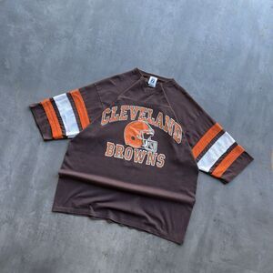 Vintage Cleveland Browns Logo 7 Jersey T-Shirt XL Made in USA NFL